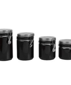 Home Basics 4 Piece Canister Set with Stainless Steel Tops -Kitchen Storage shop unnamed file 885