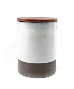 16oz Ceramic Canister with Acacia Wood Lid Brown - Thirstystone