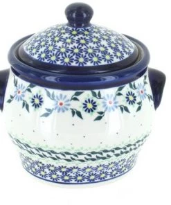 Blue Rose Pottery Blue Rose Polish Pottery Petite Bouquet Small Canister