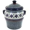 Blue Rose Pottery Blue Rose Polish Pottery Mosaic Flower Large Canister