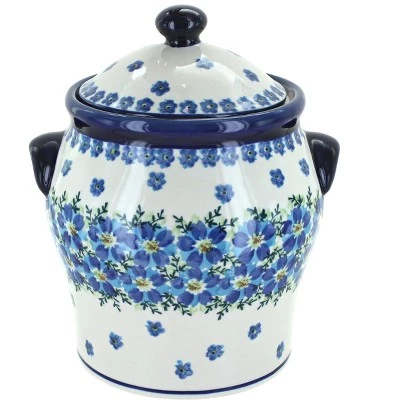 Blue Rose Pottery Blue Rose Polish Pottery Kalina Large Canister 3 Blue Rose Pottery Blue Rose Polish Pottery Kalina Large Canister