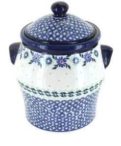 Blue Rose Pottery Blue Rose Polish Pottery Petite Bouquet Large Canister