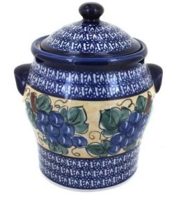 Blue Rose Pottery Blue Rose Polish Pottery Grapes Large Canister
