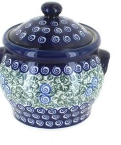 Blue Rose Pottery Blue Rose Polish Pottery Seaside Swirl Medium Canister