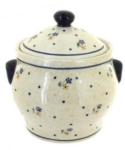 Blue Rose Pottery Blue Rose Polish Pottery Country Meadow Medium Canister