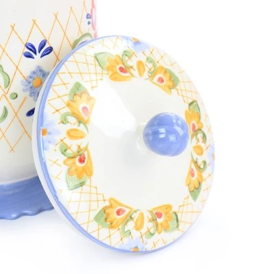 Gibson Laurie Gates California Designs Tierra 2.7 Quarts Hand Painted Stoneware Canister with Lid 5 Gibson Laurie Gates California Designs Tierra 2.7 Quarts Hand Painted Stoneware Canister with Lid - Image 3