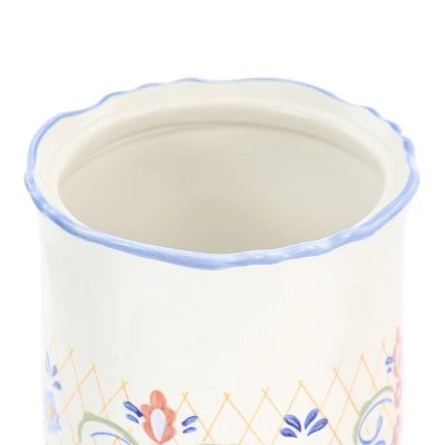 Gibson Laurie Gates California Designs Tierra 2.7 Quarts Hand Painted Stoneware Canister with Lid 6 Gibson Laurie Gates California Designs Tierra 2.7 Quarts Hand Painted Stoneware Canister with Lid - Image 4