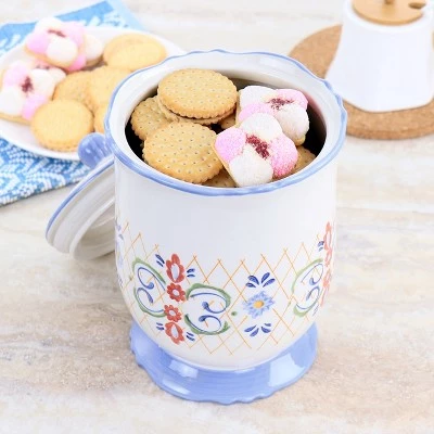 Gibson Laurie Gates California Designs Tierra 2.7 Quarts Hand Painted Stoneware Canister with Lid 9 Gibson Laurie Gates California Designs Tierra 2.7 Quarts Hand Painted Stoneware Canister with Lid - Image 7