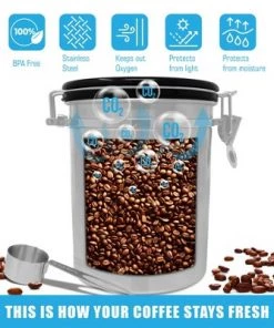 Zulay Kitchen Stainless Steel Coffee Canister with Air Filter and Date Tracking 8 Zulay Kitchen Stainless Steel Coffee Canister with Air Filter and Date Tracking -Kitchen Storage shop unnamed file 953