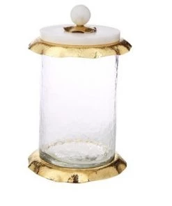 Classic Touch Glass Canister with Marble Lid