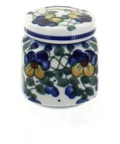 Blue Rose Pottery Blue Rose Polish Pottery Pansies Small Jar