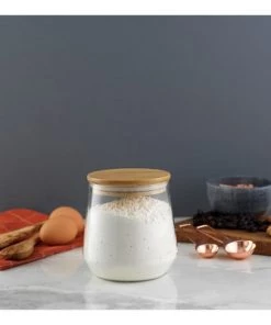 JoyJolt JoyFul Large Glass Cookie Jar with Bamboo Lid - 31 oz Food Kitchen Containers Canister -Kitchen Storage shop unnamed file 964