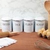 Farmlyn Creek 4 Pack Farmhouse Canister Set, White Metal Kitchen Containers with Lids (4 x 6.3 In) -Kitchen Storage shop unnamed file 983